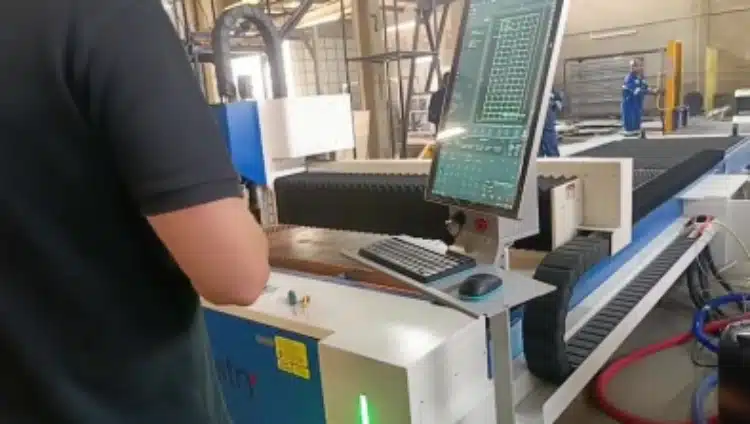 Control panel in use during commissioning (video still)