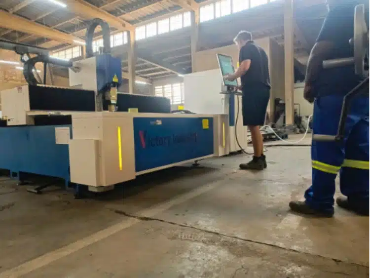 Zimbabwe Case Study KM Installs a 12KW Dual-Worktable Fiber Laser Cutting Machine